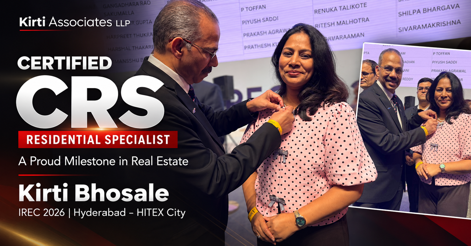 Kirti Bhosale Achieves Certified Residential Specialist (CRS) Designation at IREC 2026